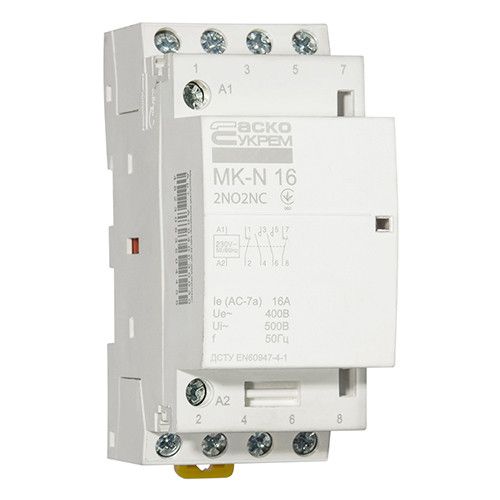Модульний контактор АСКО-УКРЕМ MK-N 4P 16A 2NO+2NC