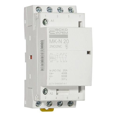 Модульний контактор АСКО-УКРЕМ MK-N 4P 20A 2NO+2NC