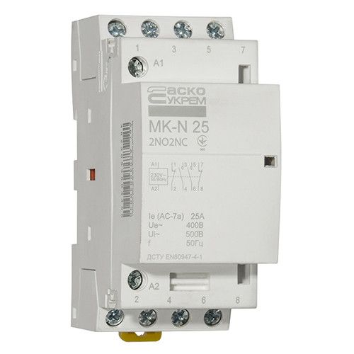 Модульний контактор АСКО-УКРЕМ MK-N 4P 25A 2NO+2NC