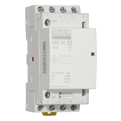 Модульний контактор АСКО-УКРЕМ MK-N 4P 25A 4NO