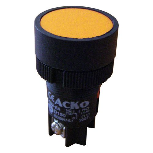 Кнопка керування АСКО-УКРЕМ XB2-ЕA155 жовта 1NO+1NC IP40
