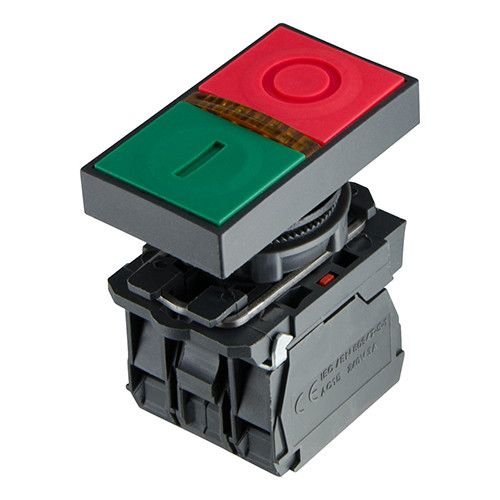 Кнопка керування АСКО-УКРЕМ TB5-AW8365 подвійна з підсвічуванням Старт/Стоп 1NO+1NС IP40