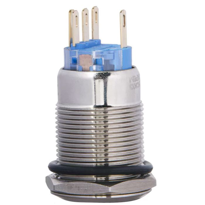 Кнопка металева з фіксацією та підсвічуванням АСКО-УКРЕМ TYJ19-371 1NO+1NC червона 220В