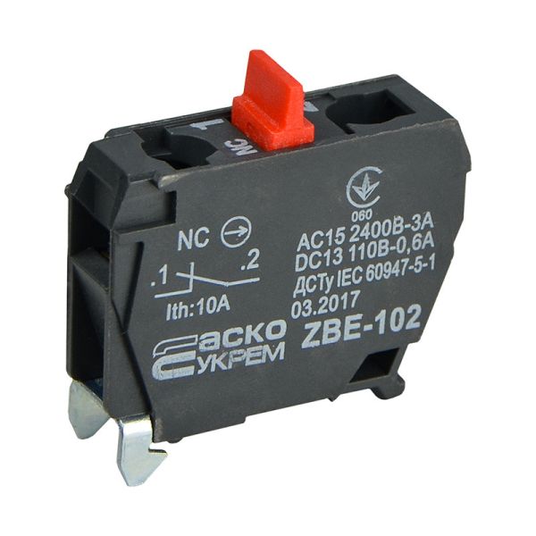 Додатковий контакт АСКО-УКРЕМ ZBE-102 N/C для постів XAL-D