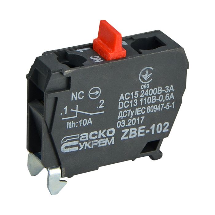 Додатковий контакт АСКО-УКРЕМ ZBE-102 N/C для постів XAL-D