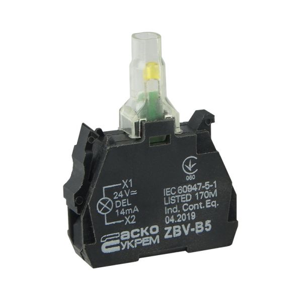 Блок підсвічування АСКО-УКРЕМ ZBV-B3 для кнопок TB5 AC/DC24 жовтий