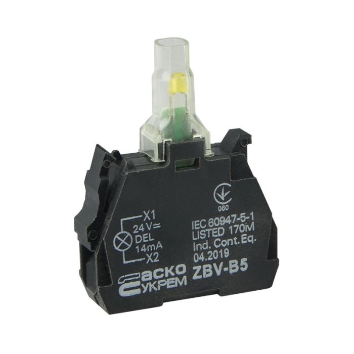 Блок підсвічування АСКО-УКРЕМ ZBV-B3 для кнопок TB5 AC/DC24 жовтий