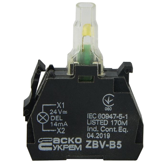 Блок підсвічування АСКО-УКРЕМ ZBV-B3 для кнопок TB5 AC/DC24 жовтий