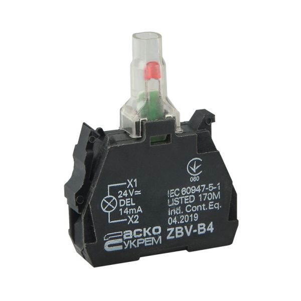 Блок підсвічування АСКО-УКРЕМ ZBV-B3 для кнопок TB5 AC/DC24 червоний