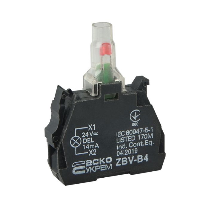 Блок підсвічування АСКО-УКРЕМ ZBV-B3 для кнопок TB5 AC/DC24 червоний