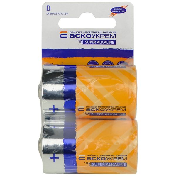 Батарейка АСКО-УКРЕМ Super Alkaline D 2 шт