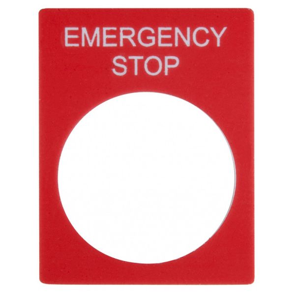 Табличка маркувальна EMERGENCY STOP червона прямокутна до кнопок АСКО-УКРЕМ