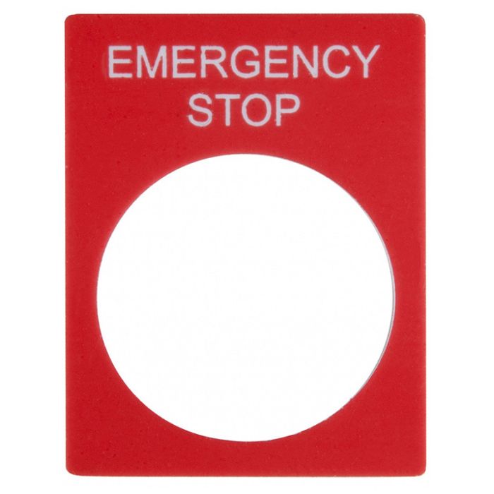 Табличка маркувальна EMERGENCY STOP червона прямокутна до кнопок АСКО-УКРЕМ