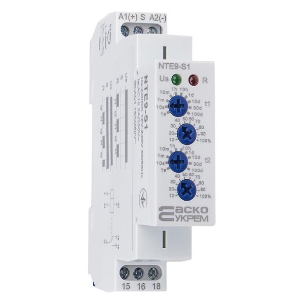 Реле часу асиметричного циклу АСКО-УКРЕМ NTE9-S1 AC/DC 12-240В