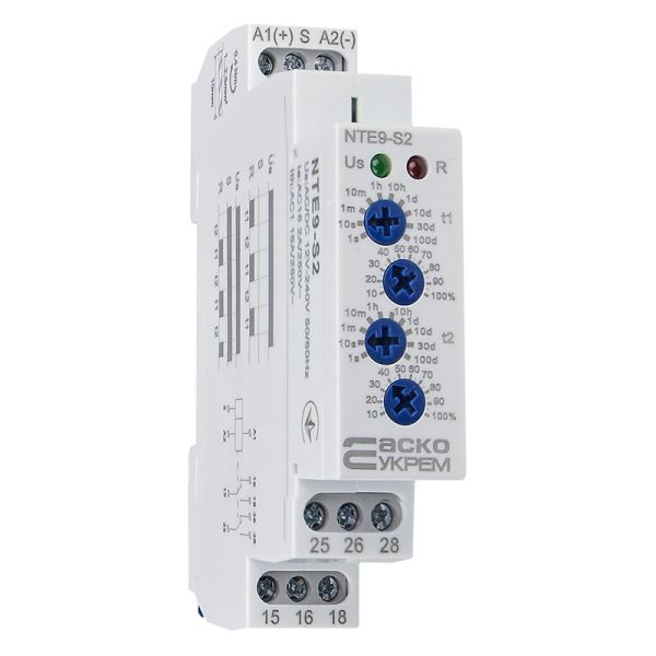 Реле часу асиметричного циклу АСКО-УКРЕМ NTE9-S2 AC/DC 12-240В