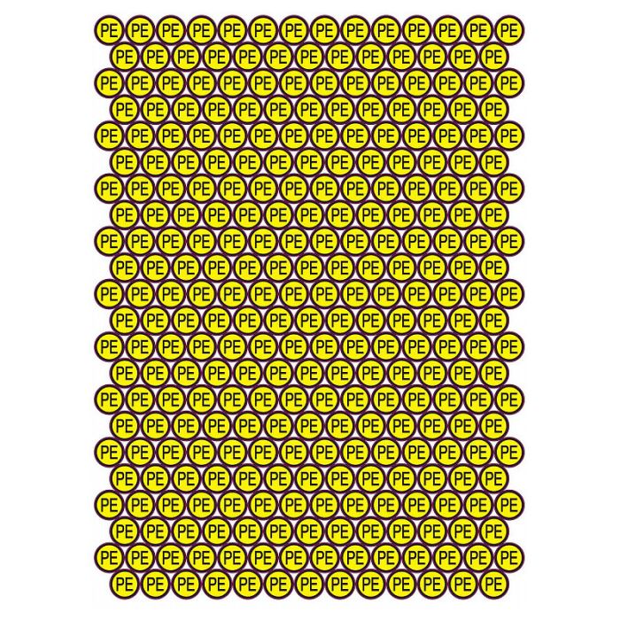 Знак "захисне заземлення" PE (на аркуші 297 шт)