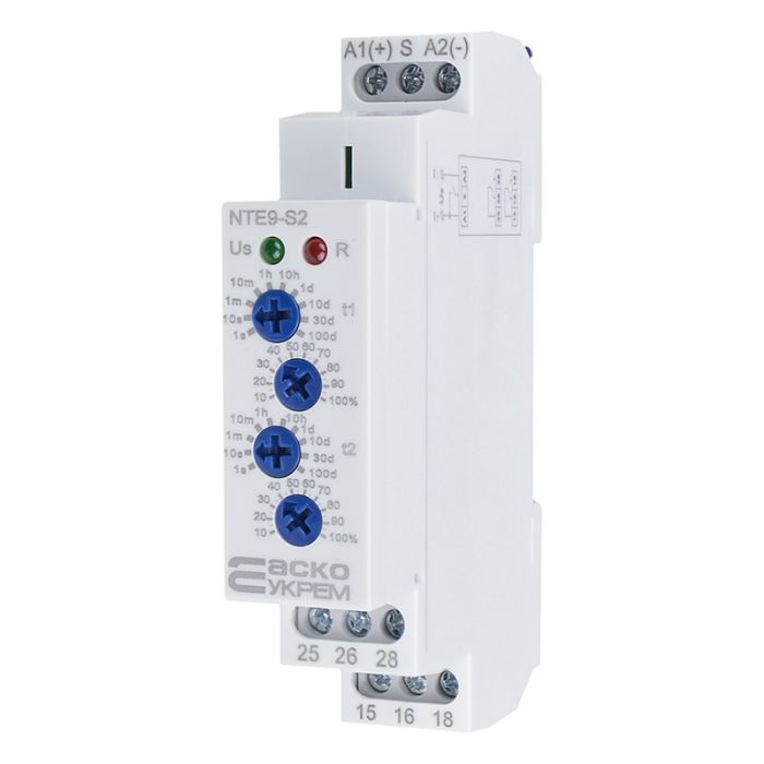 Реле часу асиметричного циклу АСКО-УКРЕМ NTE9-S2 AC/DC 12-240В