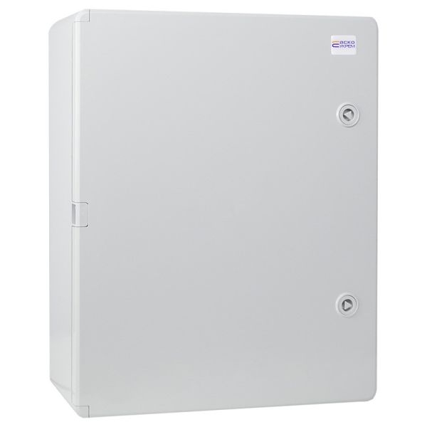 Корпус пластиковий з монтажною панеллю 400x500x240 АСКО-УКРЕМ UBox IP65 непрозорі дверцята