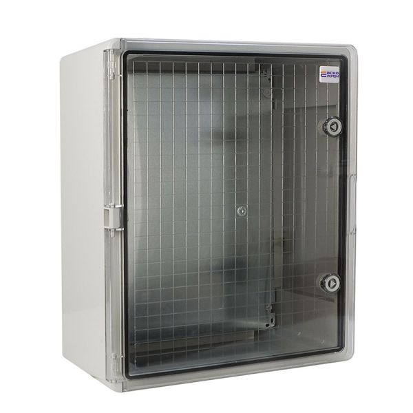 Корпус пластиковий з монтажною панеллю 400x500x180 АСКО-УКРЕМ UBox IP65 прозорі дверцята