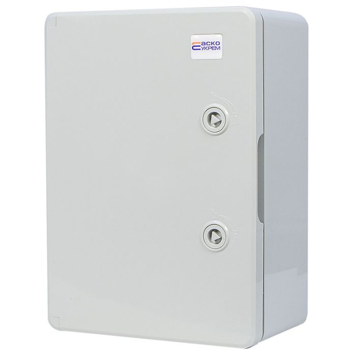 Корпус пластиковий з монтажною панеллю 300x400x170 АСКО-УКРЕМ UBox IP65 непрозорі дверцята