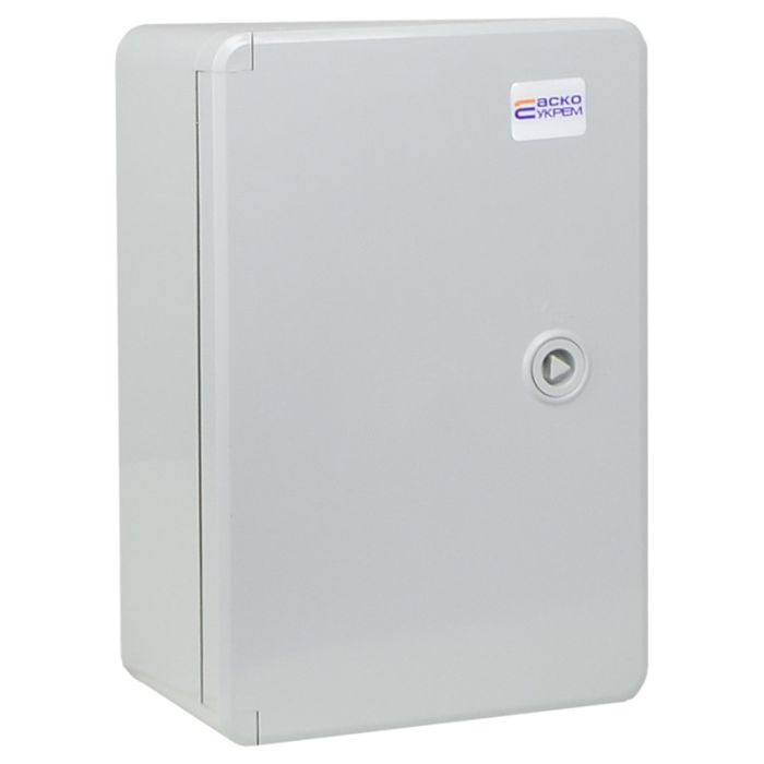Корпус пластиковий з монтажною панеллю 200x300x130 АСКО-УКРЕМ UBox IP65 непрозорі дверцята