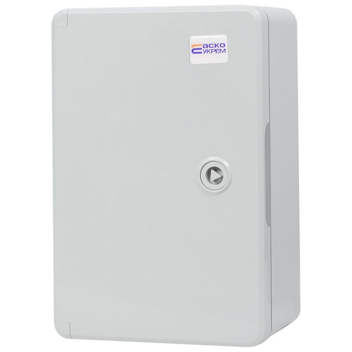 Корпус пластиковий з монтажною панеллю 200x300x130 АСКО-УКРЕМ UBox IP65 непрозорі дверцята