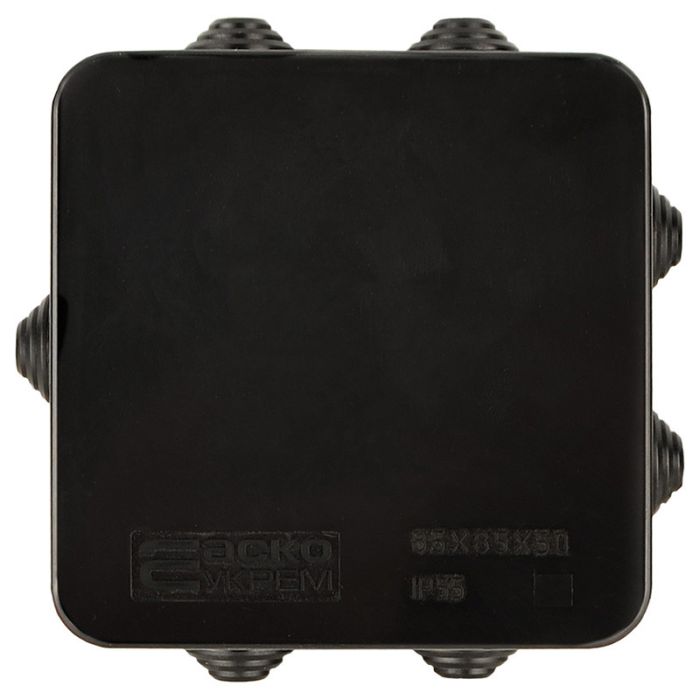 Розподільча коробка АСКО-УКРЕМ 85x85x50 UAtmo Jet Black IP55 чорна