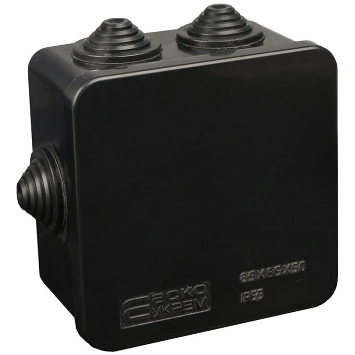Розподільча коробка АСКО-УКРЕМ 85x85x50 UAtmo Jet Black IP55 чорна