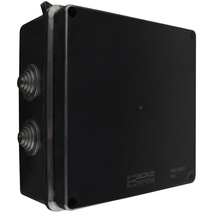 Розподільча коробка АСКО-УКРЕМ 150x150x70 UAtmo Jet Black IP65 чорна