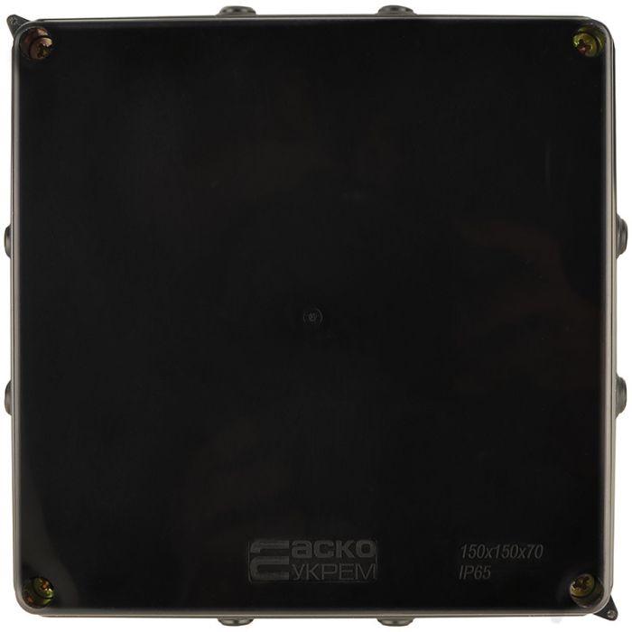 Розподільча коробка АСКО-УКРЕМ 150x150x70 UAtmo Jet Black IP65 чорна