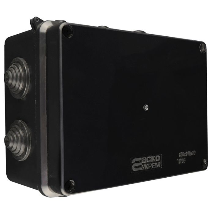 Розподільча коробка АСКО-УКРЕМ 150x110x70 UAtmo Jet Black IP65 чорна