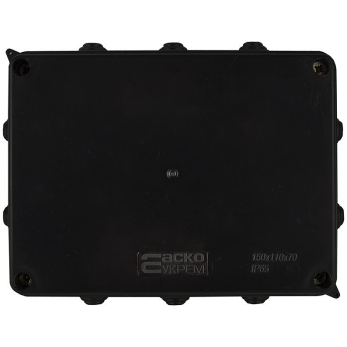 Розподільча коробка АСКО-УКРЕМ 150x110x70 UAtmo Jet Black IP65 чорна