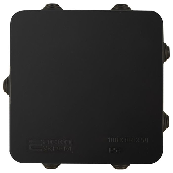Розподільча коробка АСКО-УКРЕМ 100x100x50 UAtmo Jet Black IP55 чорна