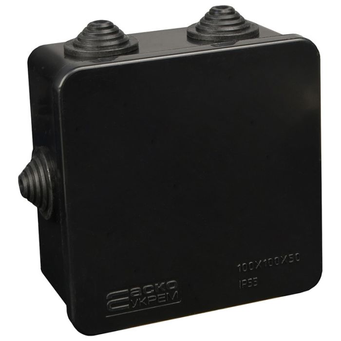 Розподільча коробка АСКО-УКРЕМ 100x100x50 UAtmo Jet Black IP55 чорна