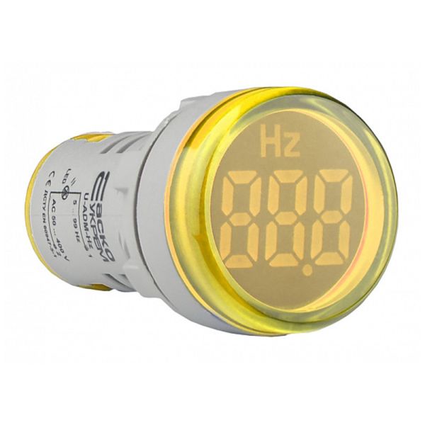 Частотомір АСКО-УКРЕМ U-ADM-Hz 5-99Hz круглий, жовтий