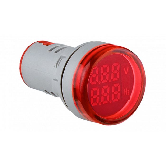 Вольтметр AC + Частотомір АСКО-УКРЕМ U-ADM-VHz 50-500В / 5-99Hz круглий, червоний