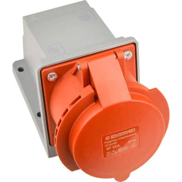Розетка стаціонарна АСКО-УКРЕМ UCombi 5P (3P+N+PE) 32А IP44