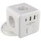 Подовжувач "куб" Ornat на 3 розетки з кабелем 3 метри та USB + Type C білий