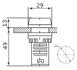 Зумер АСКО-УКРЕМ AD22-22 BM/r блимаючий червоний  220В АC