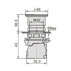 Кнопка керування АСКО-УКРЕМ TB5-AC42 "Грибок" (d 40 мм) "Стоп" червона 1NC ІР40