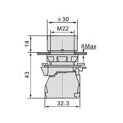 Кнопка керування АСКО-УКРЕМ TB5-AW35M5 з підсвічуванням жовта 1NO+1NС IP40