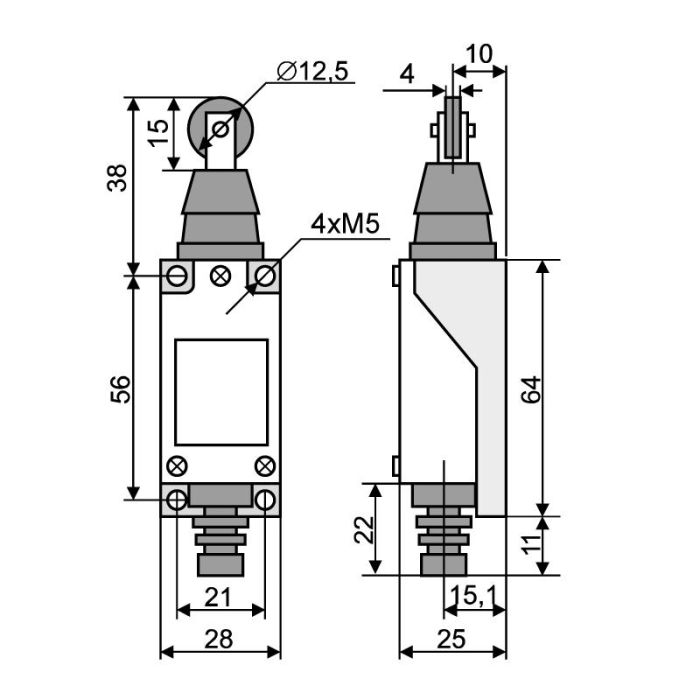 Кінцевий вимикач АСКО-УКРЕМ MЕ-8112 1NO+1NC