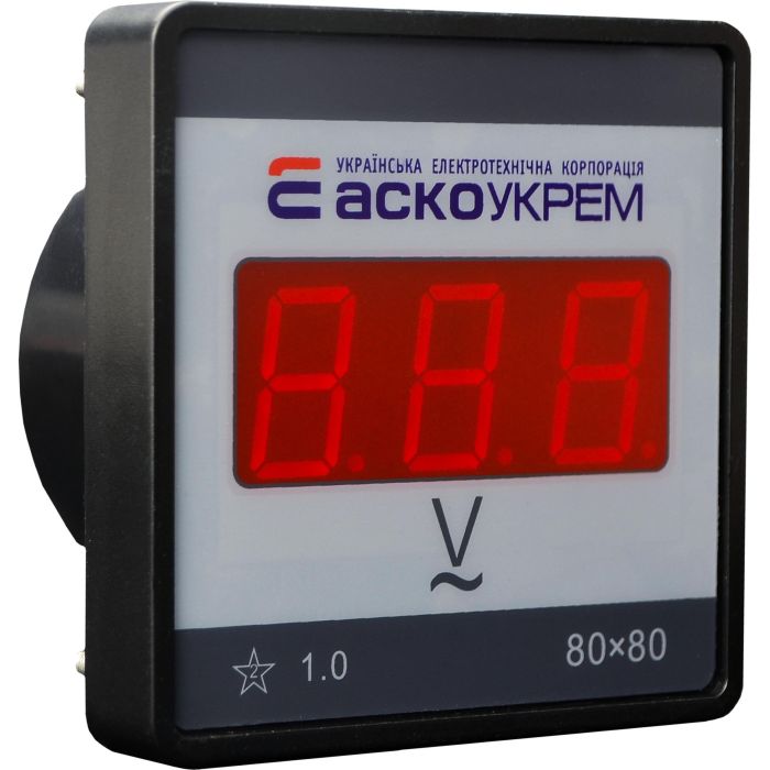 Цифровий вольтметр АСКО-УКРЕМ AС 80-500В  80х80 (ЦВ-8 LBN)